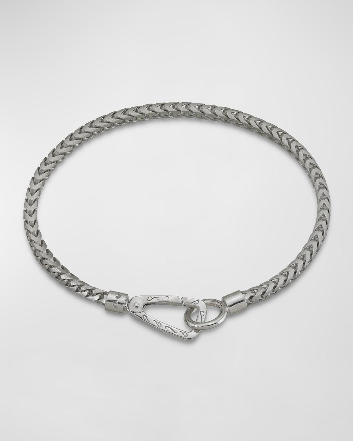 Mens Silver Bracelet with Push Clasp Product Image