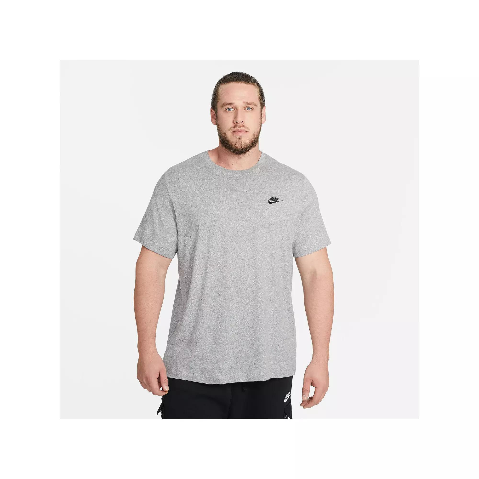Nike Mens Nike NSW Club Short Sleeve T-Shirt - Mens Dark Grey Heather/Black Product Image