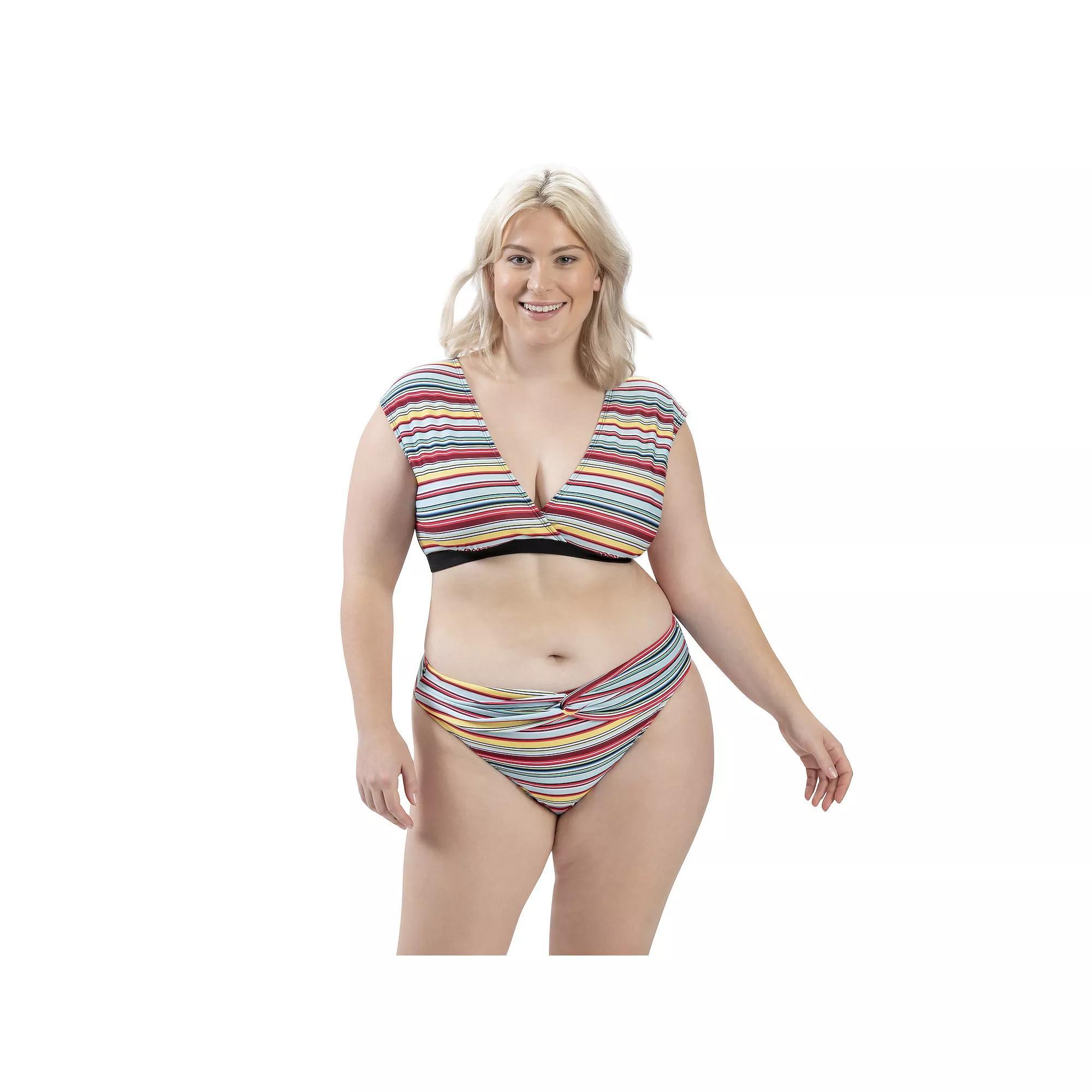 Womens Dolfin Aquashape UPF 50+ Print Cap-Sleeve Bikini Top Product Image