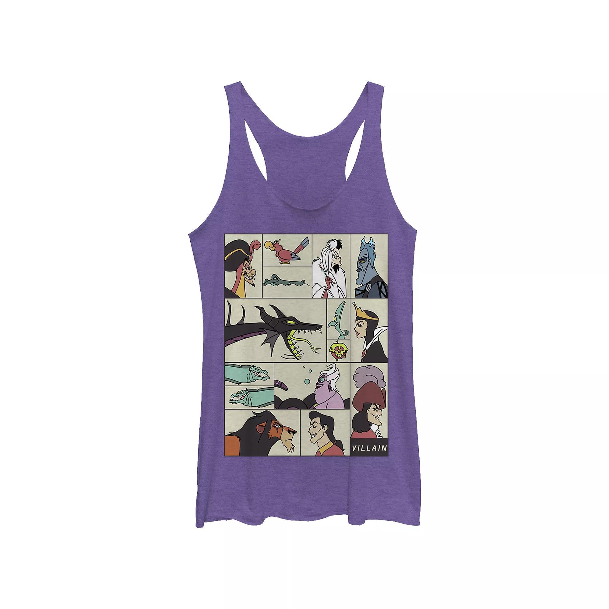 Disney Villains Square Portrait Profiles Juniors' Tri-Blend Racerback Tank Top, Girl's,  Product Image