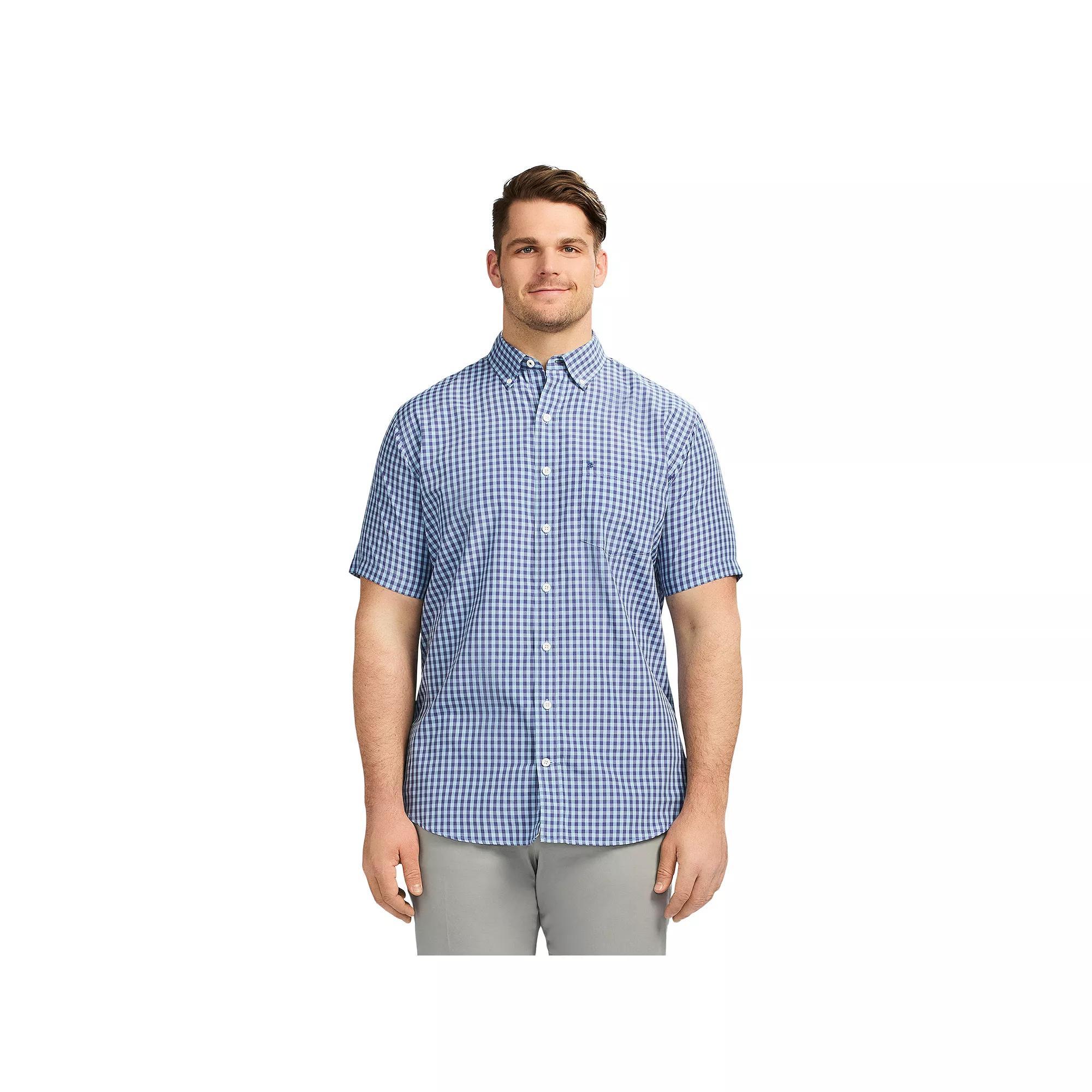 Big & Tall IZOD Breeze Short Sleeve Button-Down Shirt, Men's, Size: Large Tall, Placid Blue Product Image