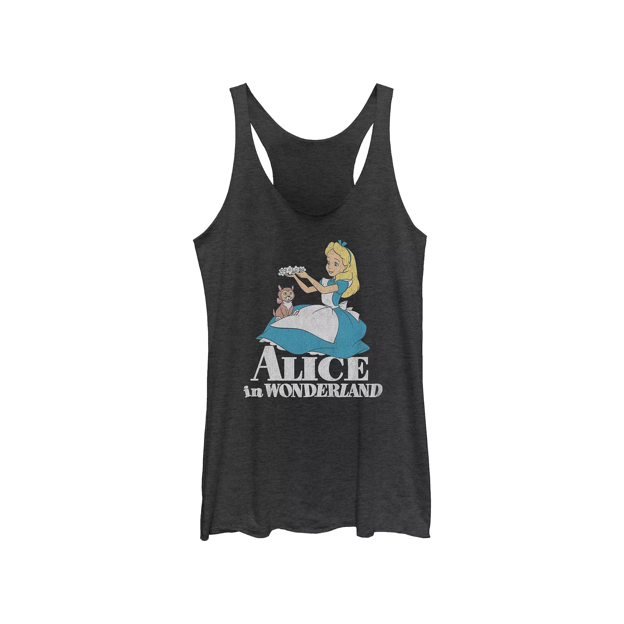 Disney's Lilo & Stitch Women's Ohana Varsity Stitch Tri-Blend Racerback Tank Top, Girl's, Size: Medium, Navy Grey Product Image