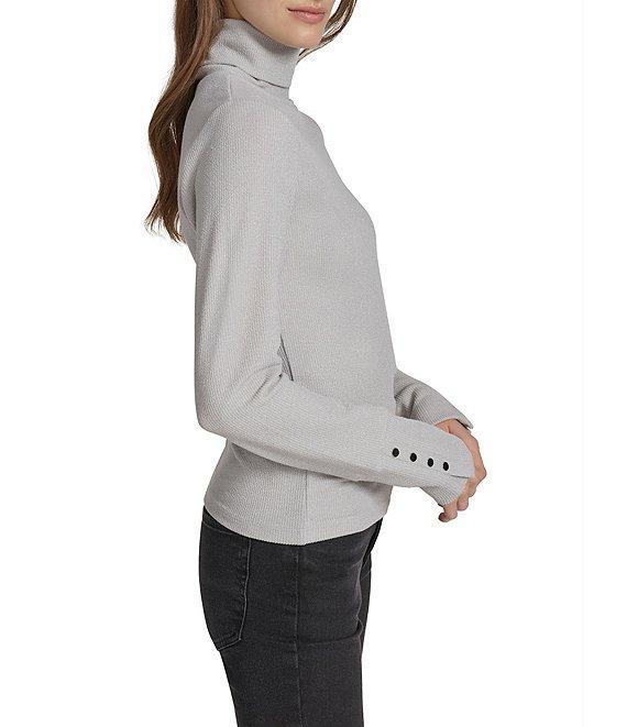 Andrew Marc Sport Knit Turtleneck Sweater with Faux Snaps Product Image