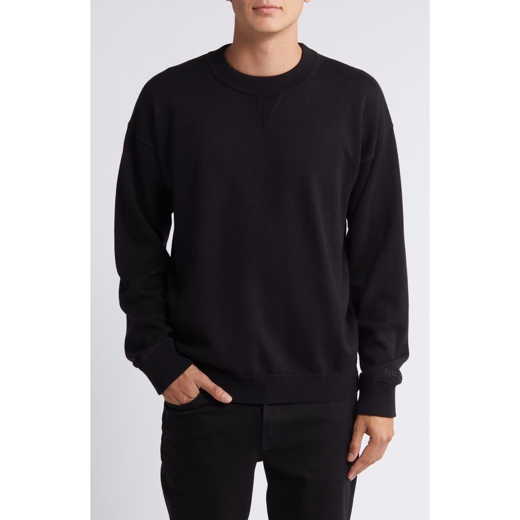 HUGO BOSS Tonal Logo Mens Loungewear Sweatshirt In Black 001 Product Image