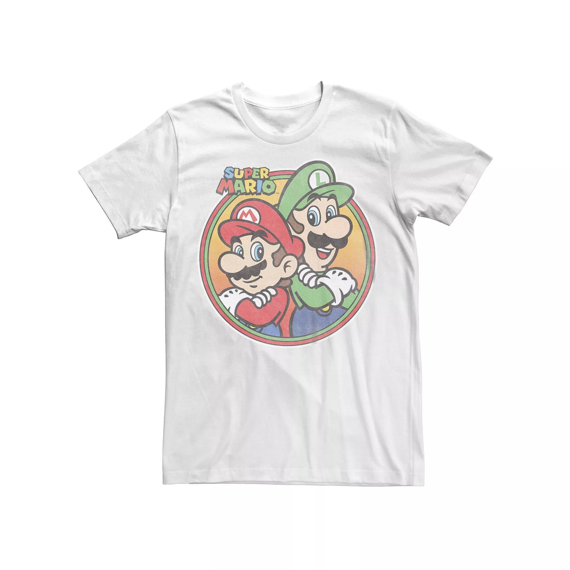 Men's Nintendo Super Mario & Luigi Brothers Circle Tee,  Product Image