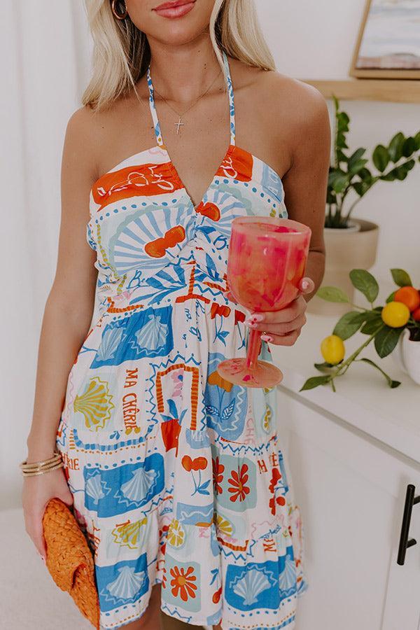 Vacay On The Mind Halter Mini Dress Product Image