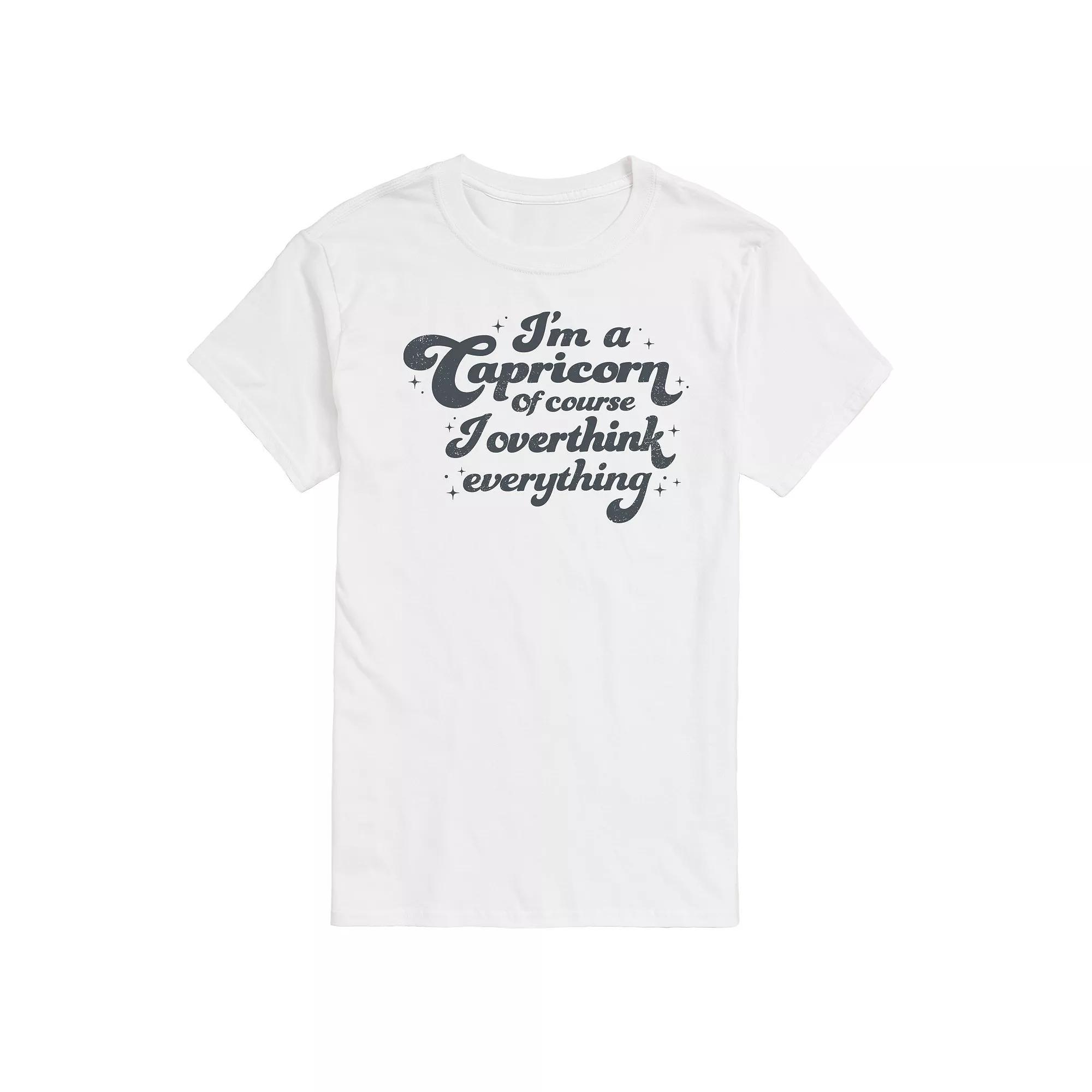 Men's I'm A Capricorn I Overthink Graphic Tee, Size: XL, White Product Image