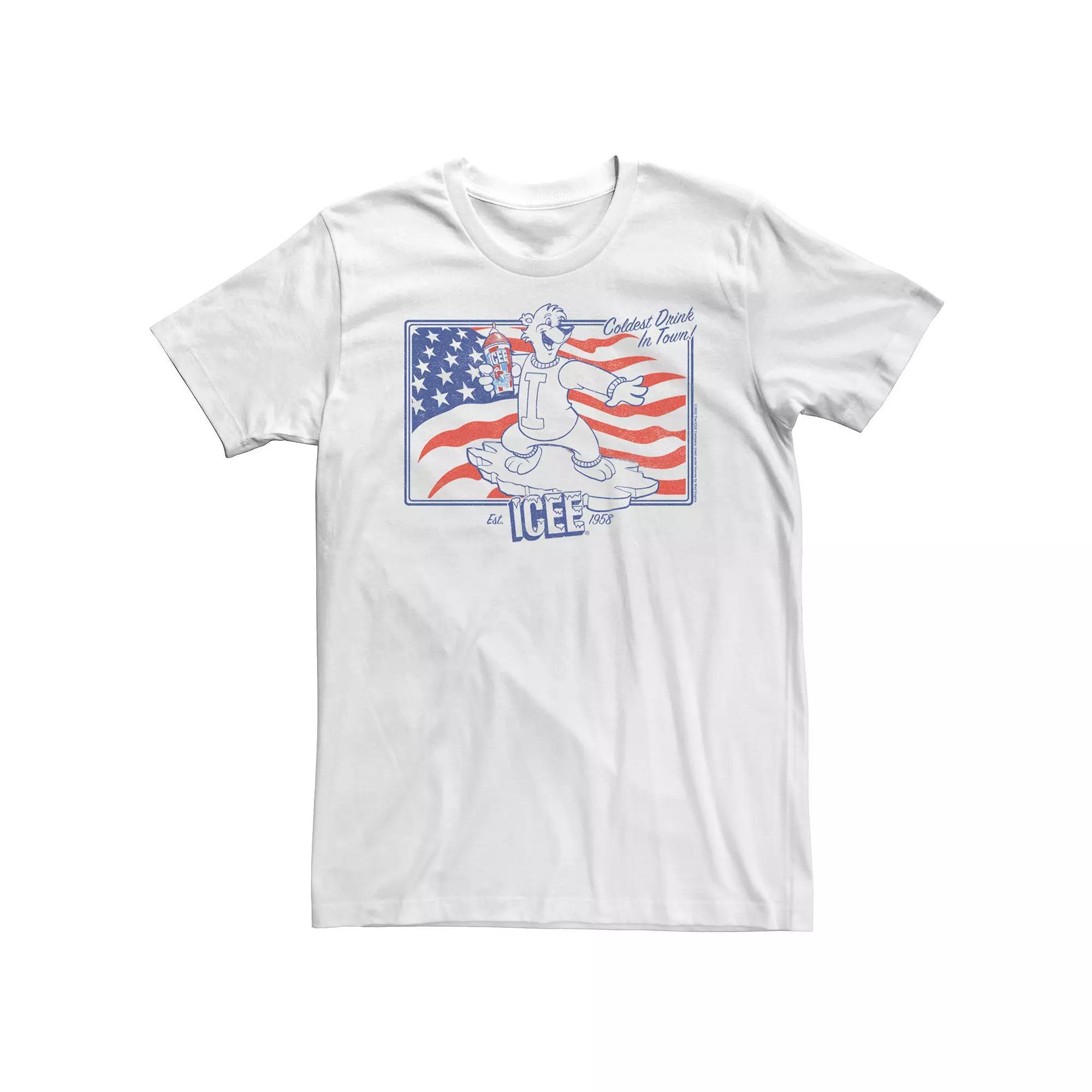 Big & Tall ICEE Coldest Drink In Town American Style Stamp Tee, Men's, Size: 5XL, White Product Image