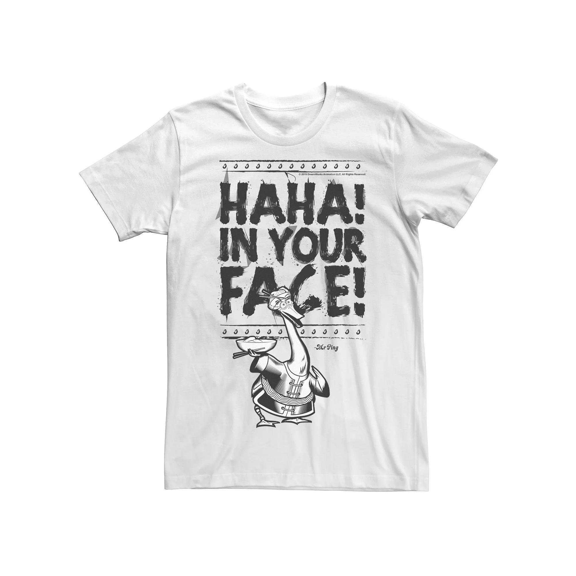 Men's Kung Fu Panda Mr. Ping Haha In Your Face Sketch Tee, Size: 3XL, White Product Image