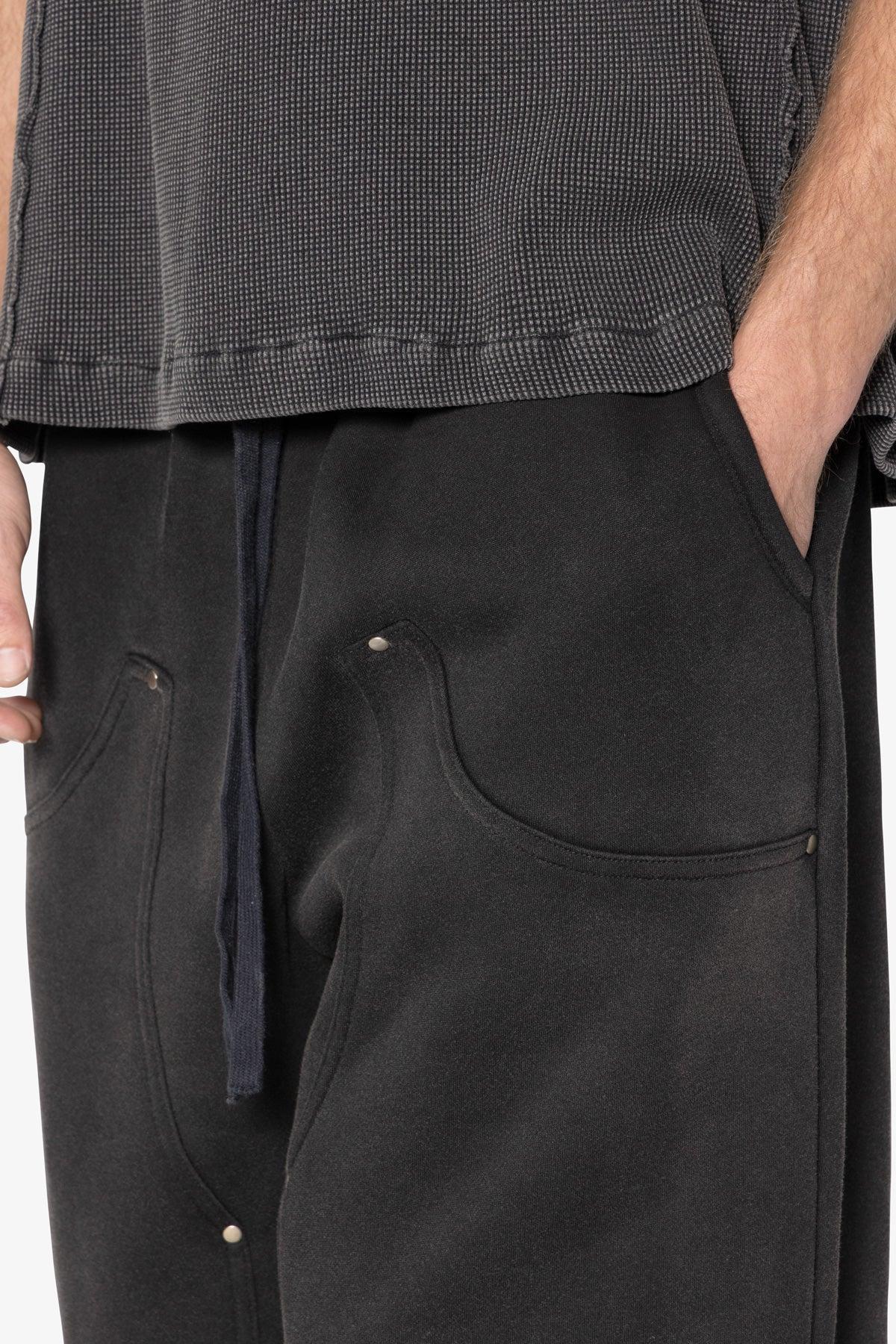 West Double Knee Sweatpants - Washed Black Product Image