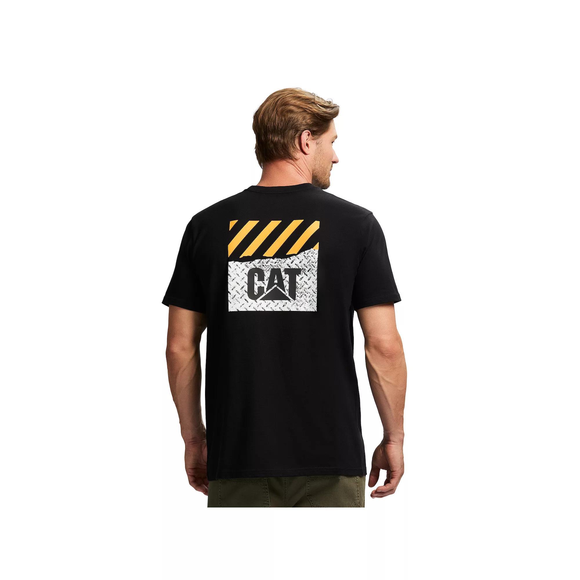 Men's Caterpillar Cat Heavyweight Back Graphic Logo Tee, Size: XXL, Pitch Black Product Image