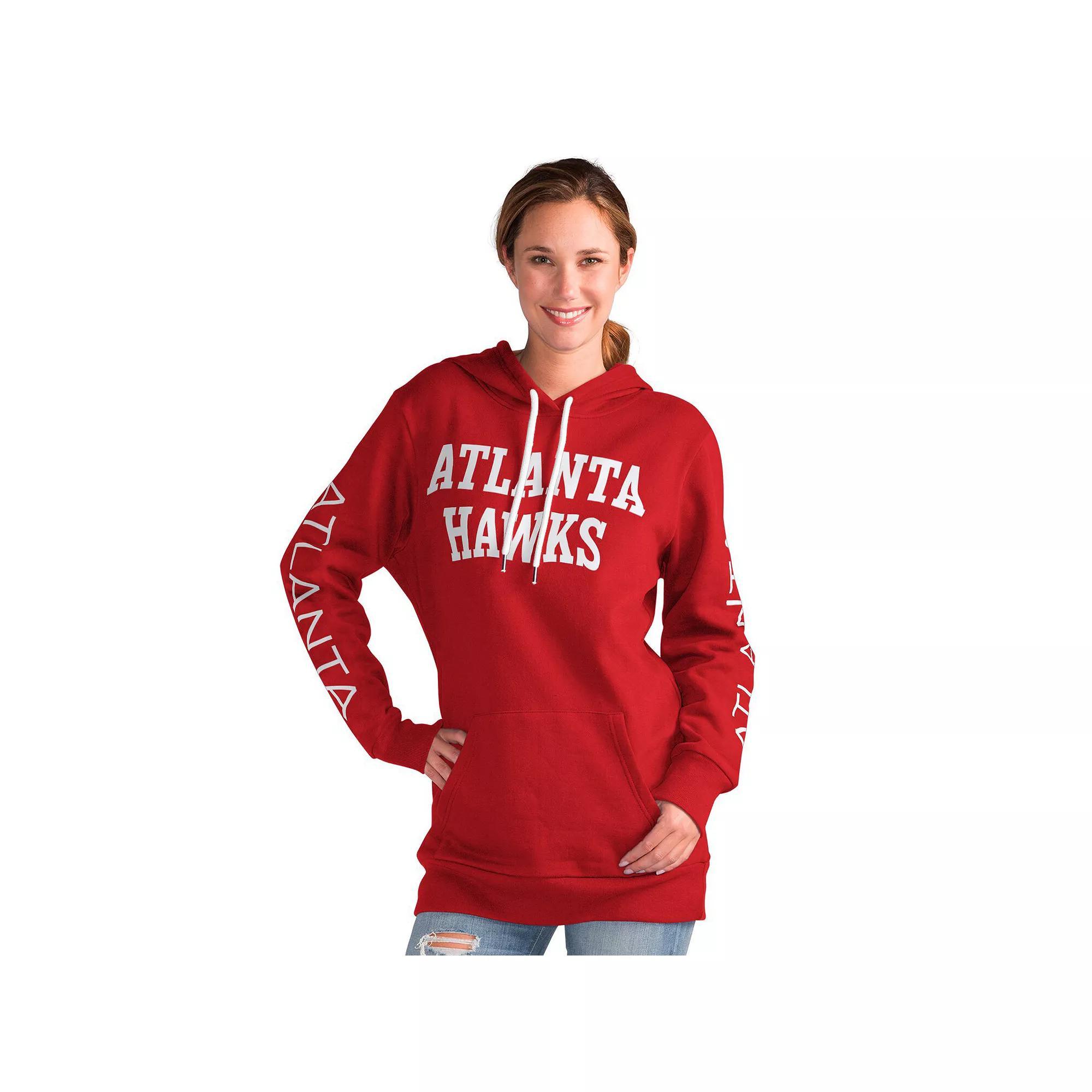 Women's G-III 4Her by Carl Banks Red Atlanta Hawks Base Coach Pullover Hoodie,  Product Image