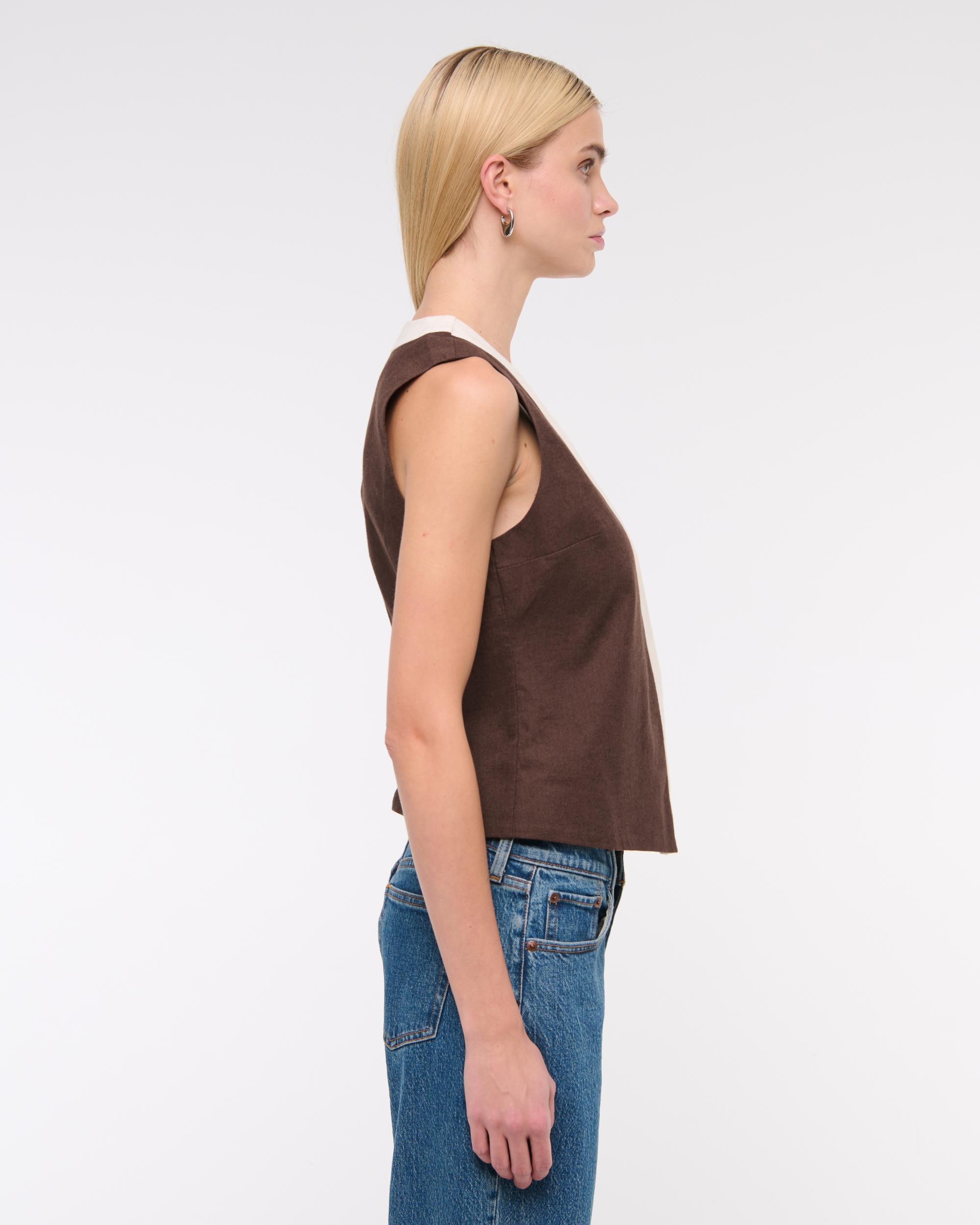 Linen-Blend Vest Product Image