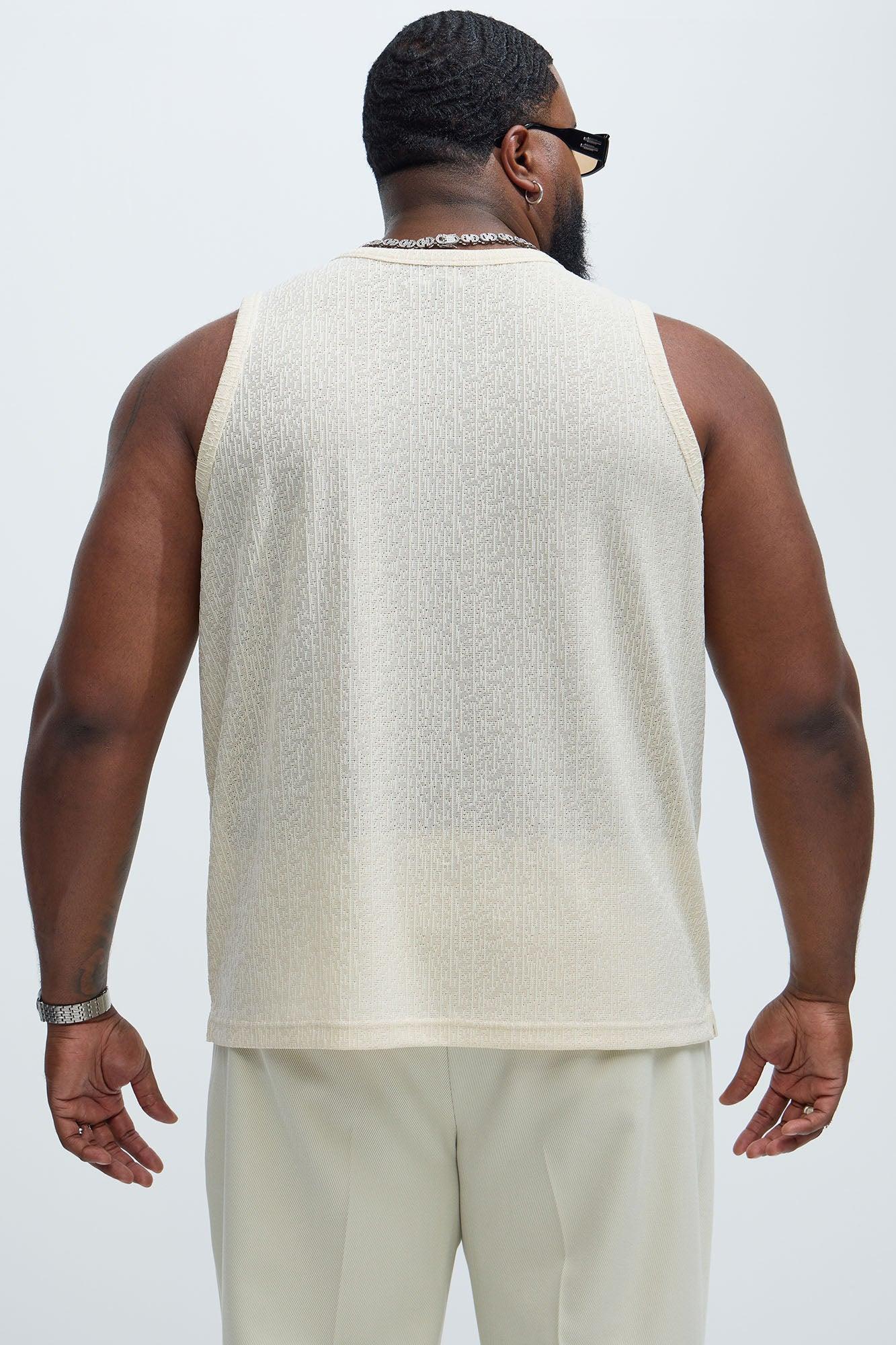 Sleek Textured Tank - Off White Product Image