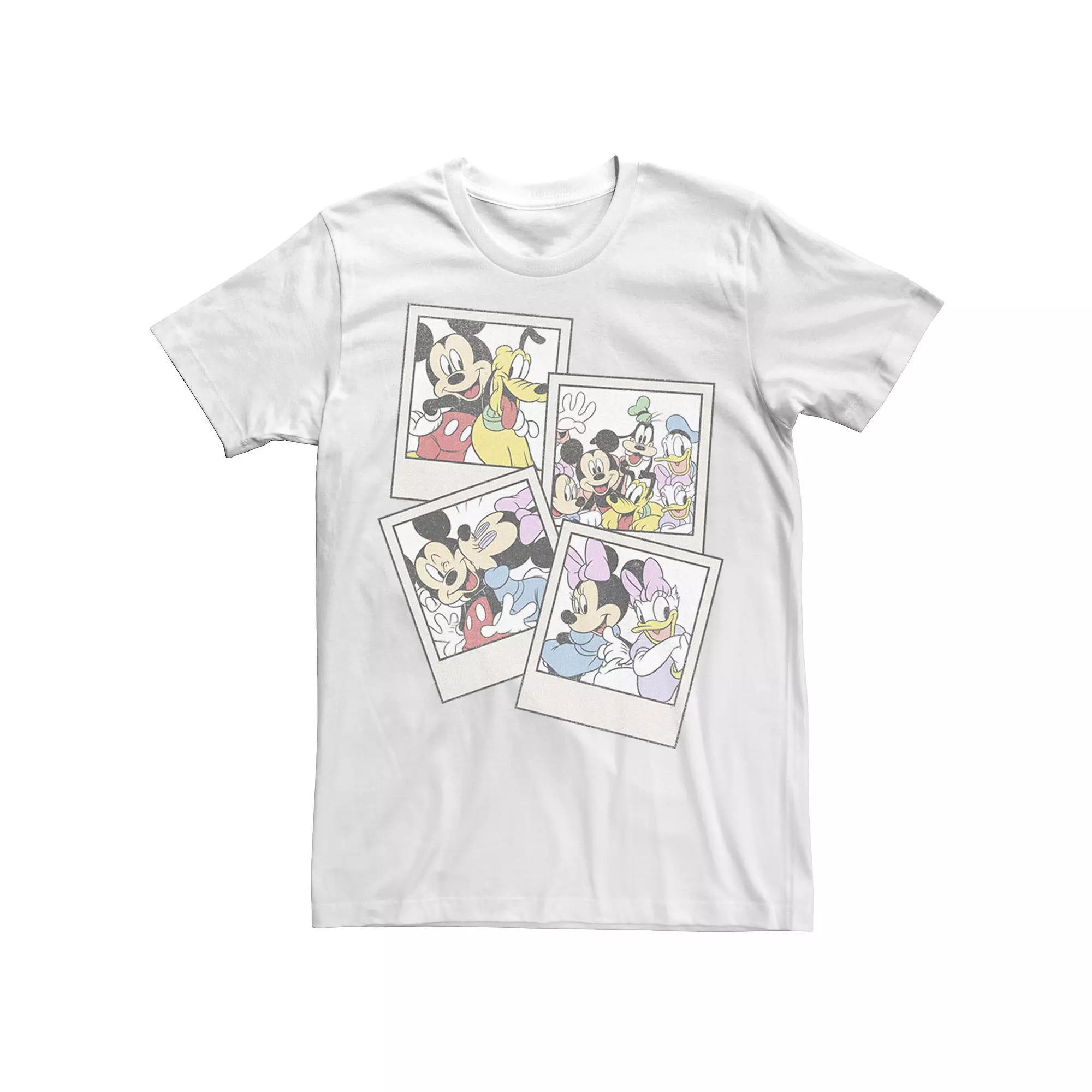 Disney's Mickey And Friends Men's Group Shot Polaroids Tee, Boy's, Size: Small, White Product Image