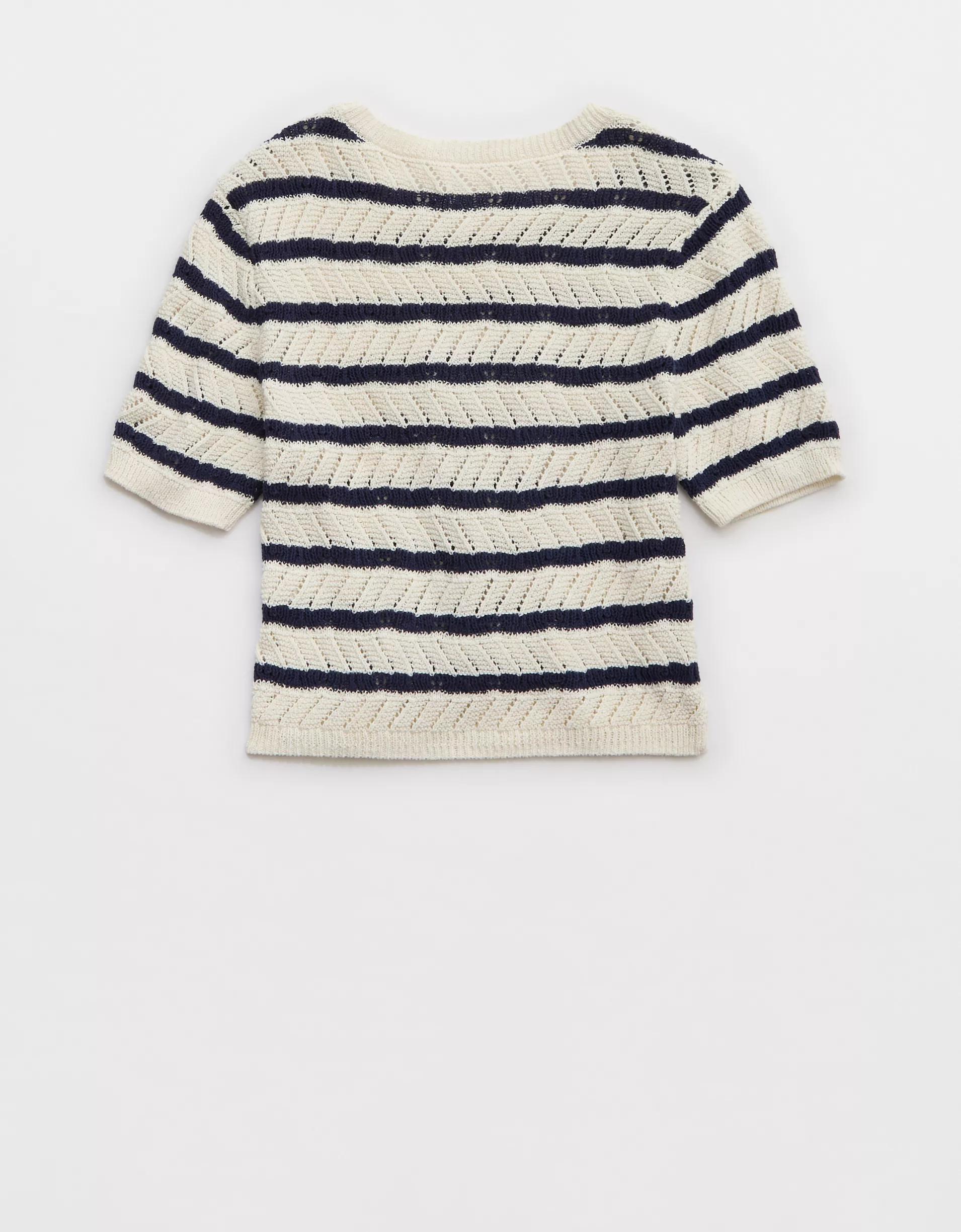 Aerie Fitted Short Sleeve Sweater Product Image