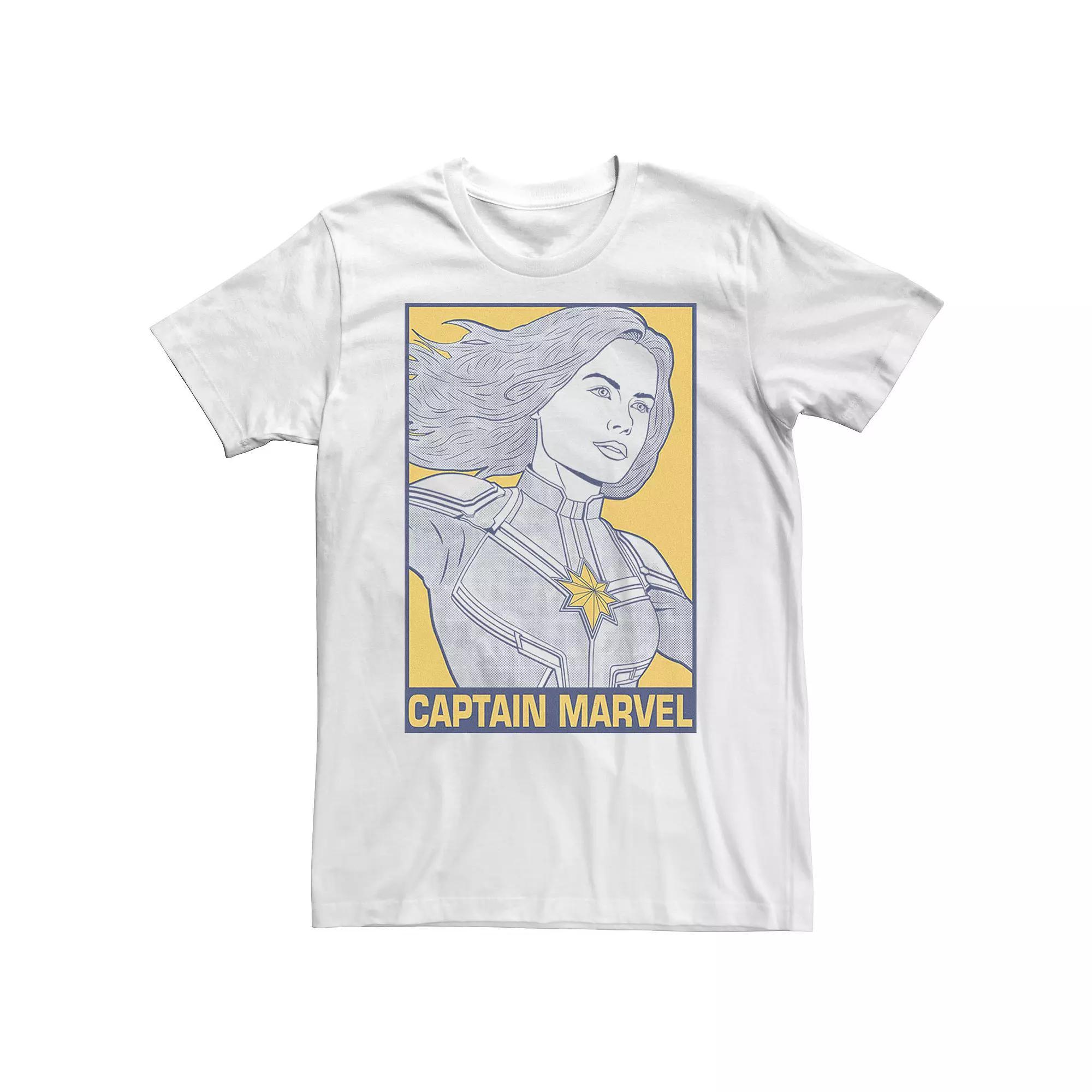 Big & Tall Marvel Avengers Endgame Captain Marvel Pop Art Tee, Men's, Size: 3XL Tall, White Product Image