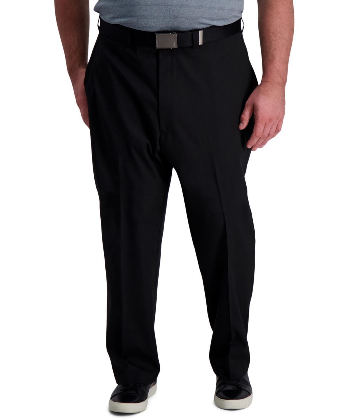 Big & Tall Haggar® Cool Right® Classic-Fit Flat-Front Performance Flex Pants, Men's, Size: 48X32, Black Product Image