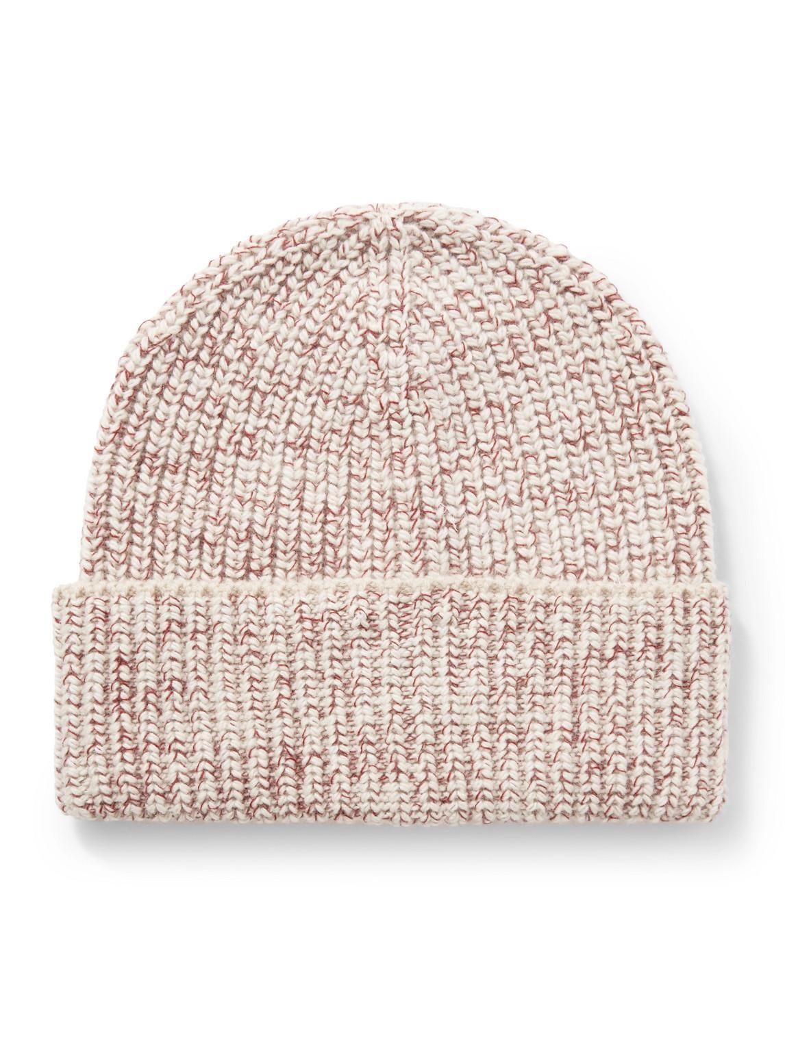 BRUNELLO CUCINELLI Ribbed Cashmere Beanie In Neutrals Product Image