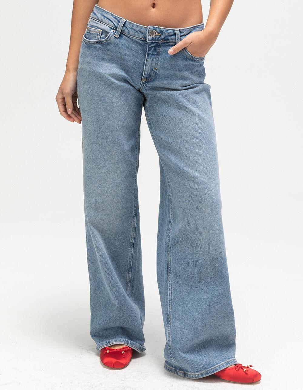 ONLY Juicy Womens Low Waist Wide Leg Jeans Product Image