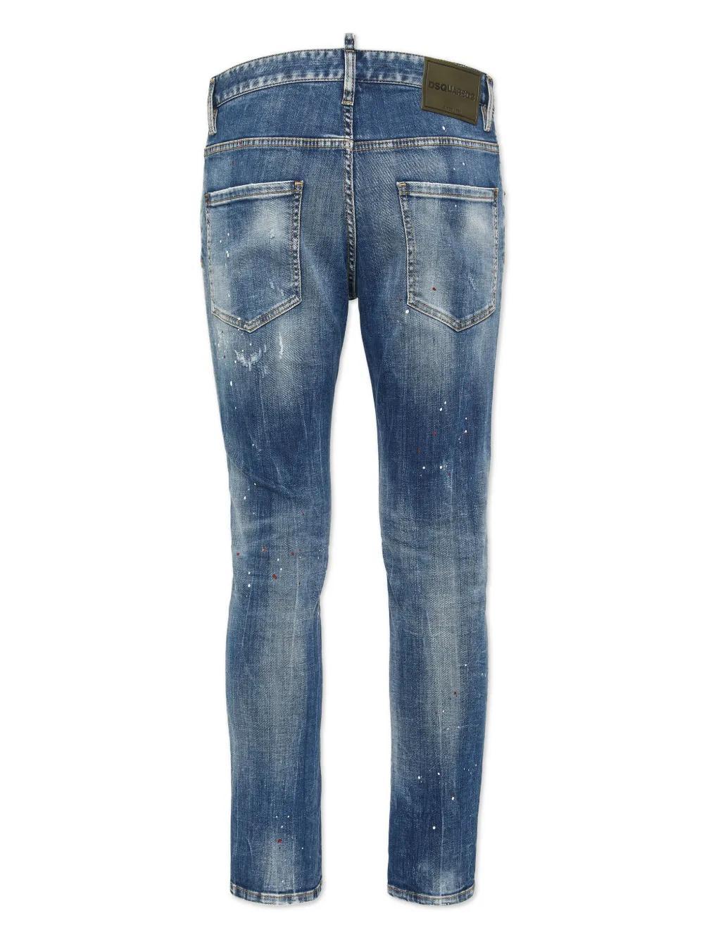 distressed slim-cut jeans Product Image