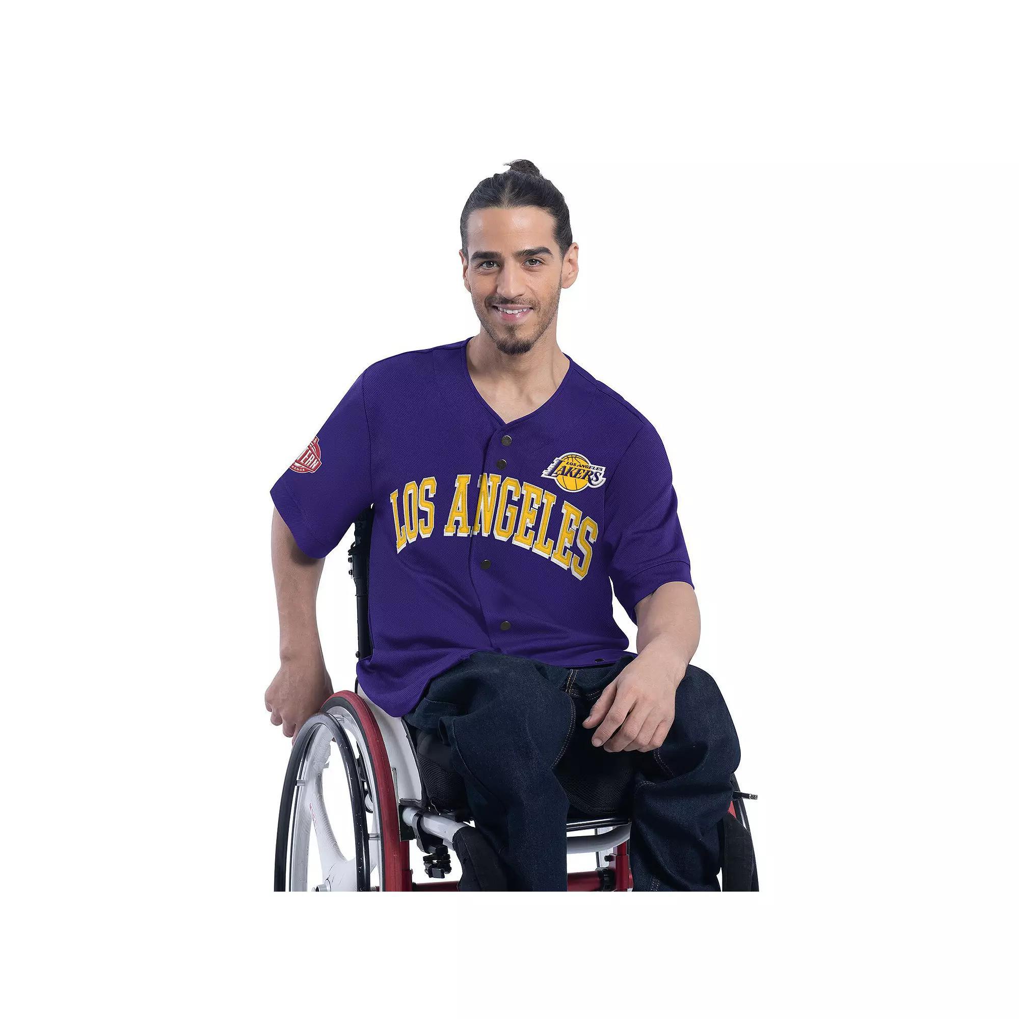Men's G-III Sports by Carl Banks Purple Los Angeles Lakers Adaptive Star Player Fashion Baseball Jersey,  Product Image