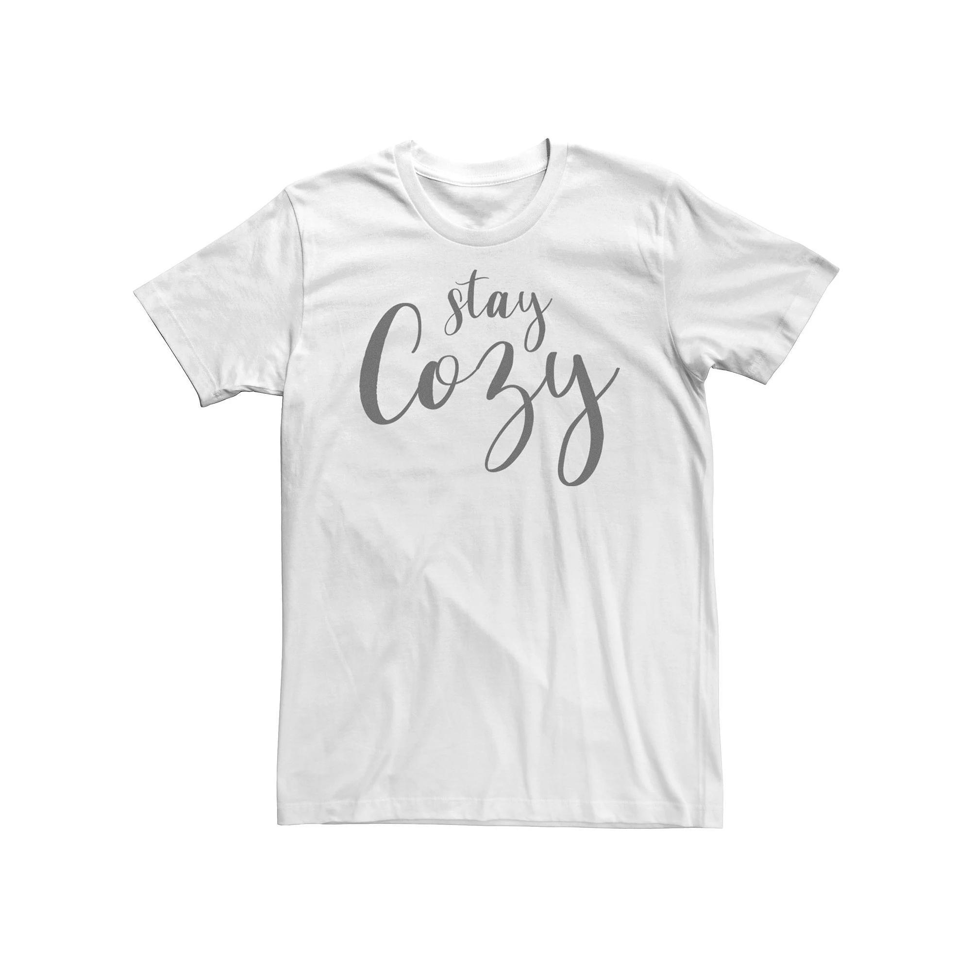 Big & Tall Trendy Stay Cozy Script Tee, Men's, Size: XXL Tall, White Product Image