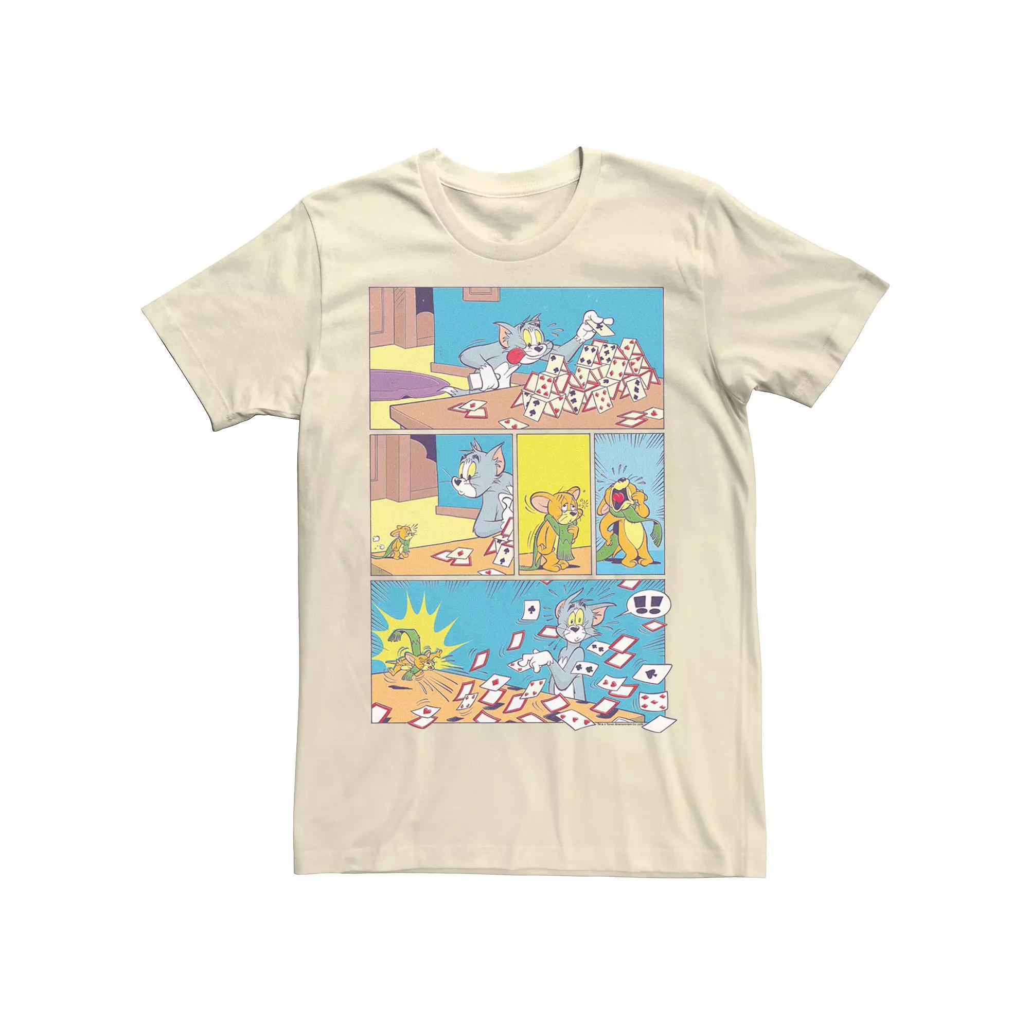 Men's Tom And Jerry House Of Cards Comic Strip Tee,  Product Image