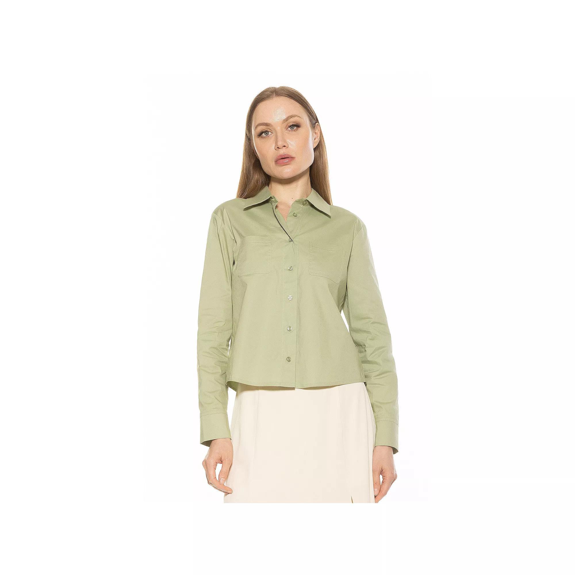 Women's ALEXIA ADMOR Roxanne Long Sleeve Collared Shirt,  Product Image