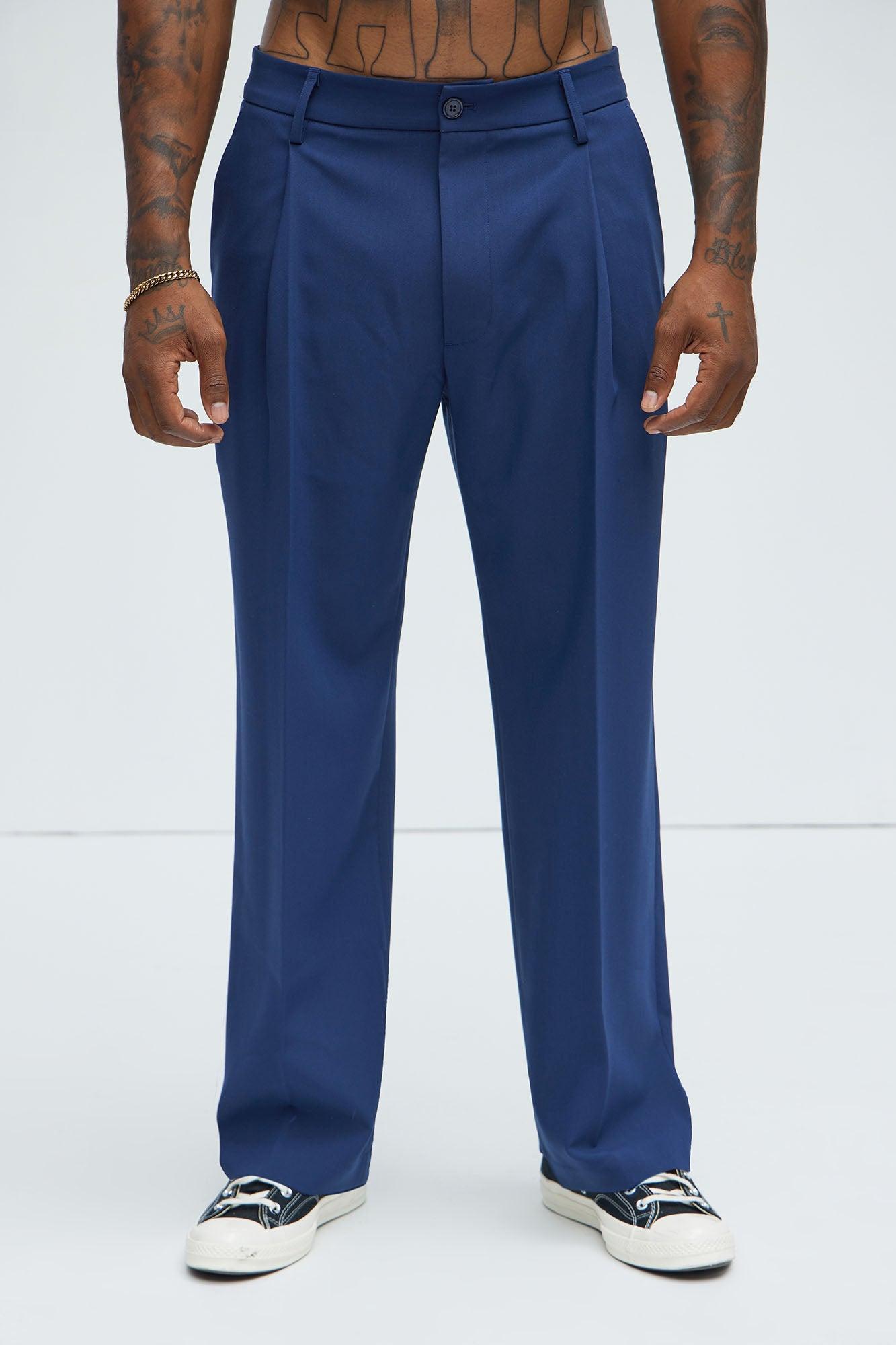 Ronan Relaxed Tapered Trousers - Navy Product Image