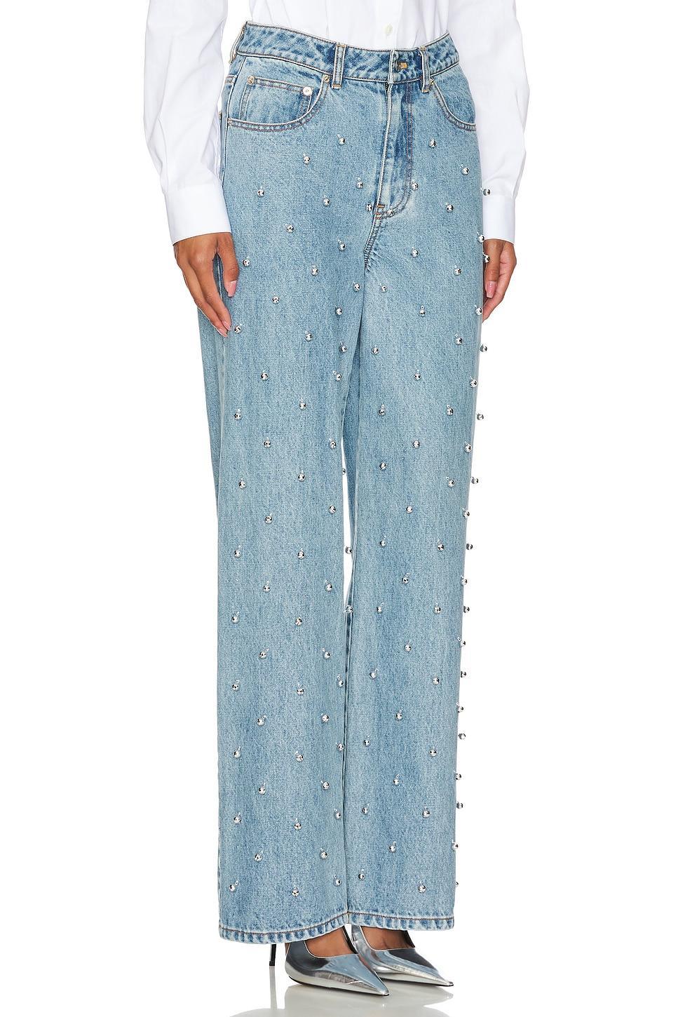 Bubble Embroidered Straight Leg Jeans LEJE Product Image