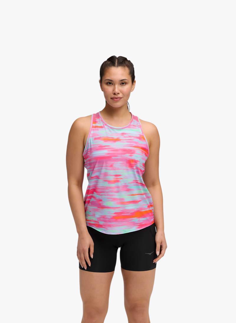 HOKA Womens Airolite Tank 2.0 Top in Pink Blurredium Product Image
