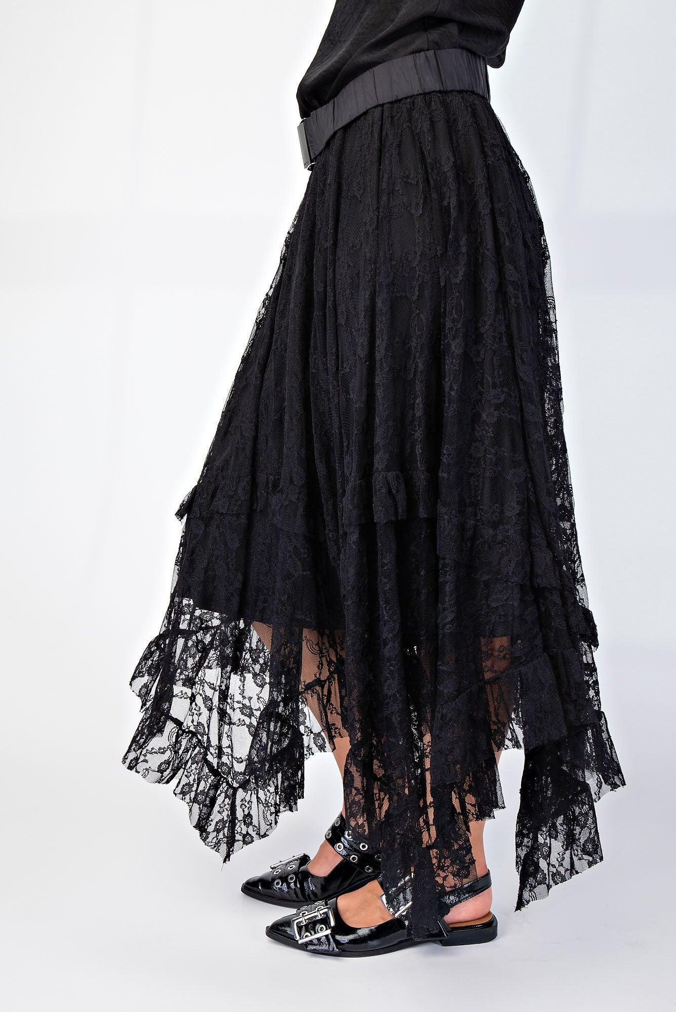 ALLOVER LACE SHARKBITE SKIRT Product Image