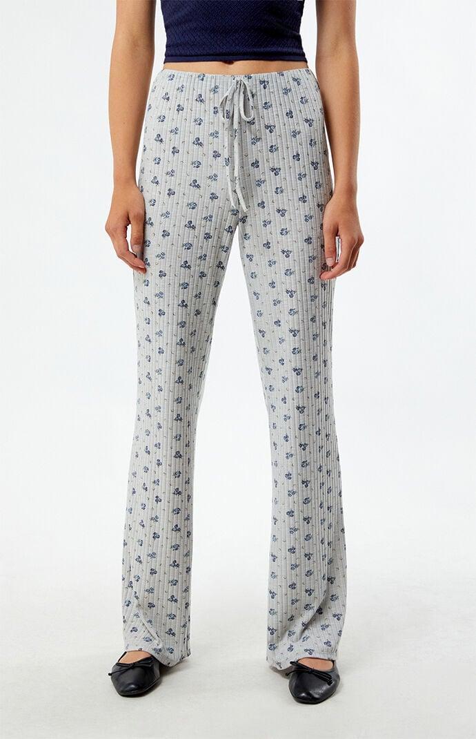 Womens Floral Knit Pajama Pants Product Image