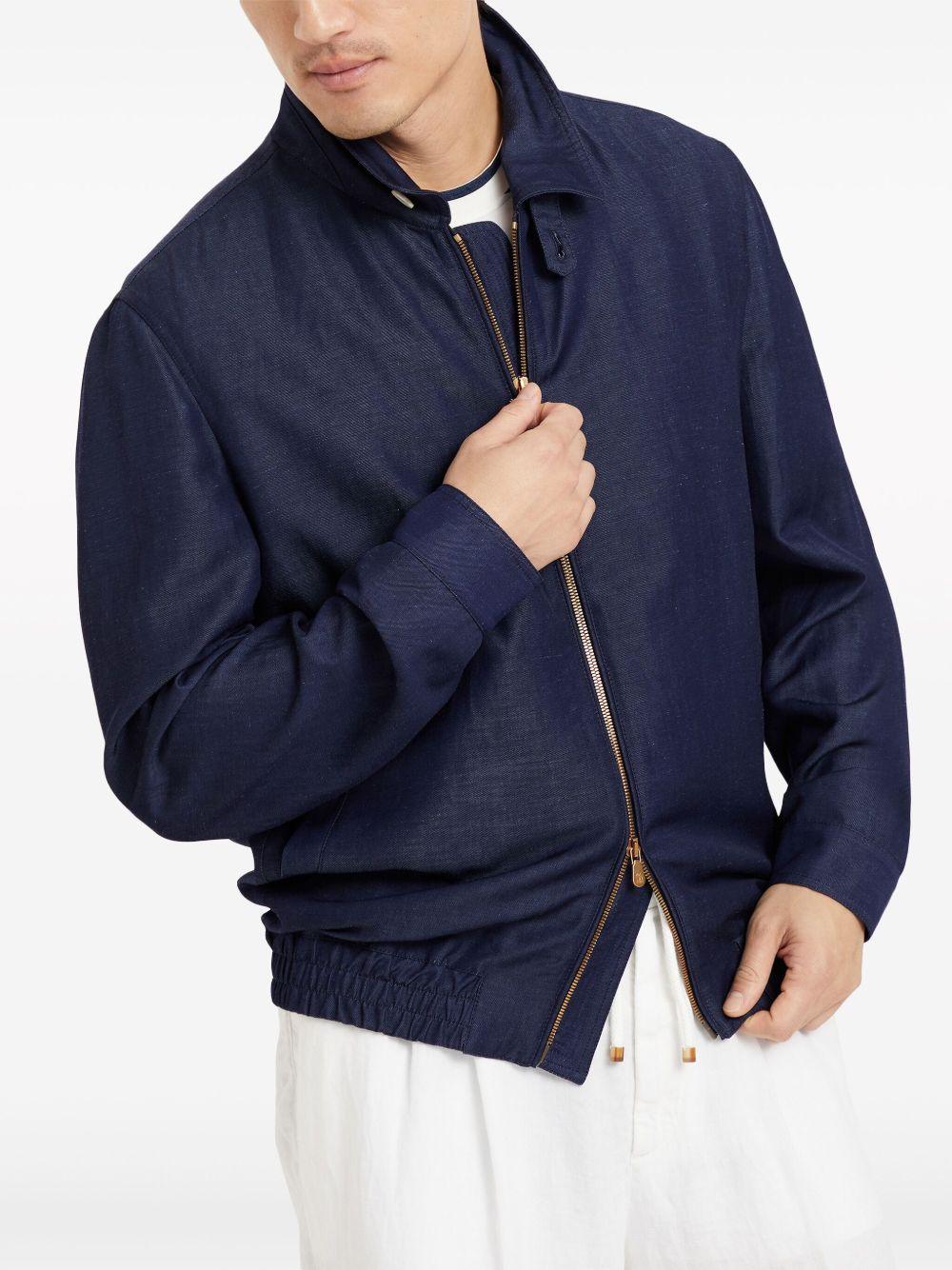 spread-collar bomber jacket Product Image
