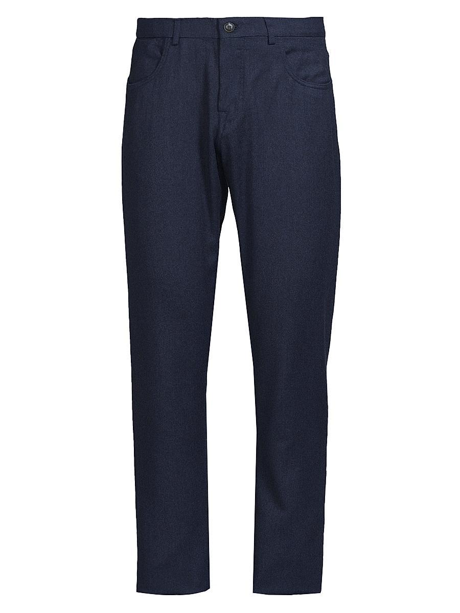 Mens Flannel Wool Trousers Product Image