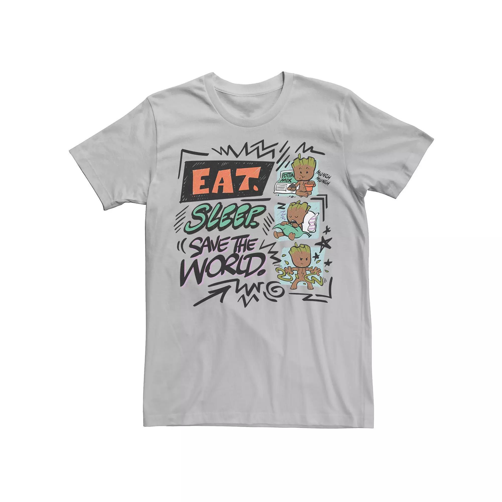 Men's Marvel Guardian Of The Galaxy Groots Cycle Of Life Tee, Size: XXL, Silver Product Image