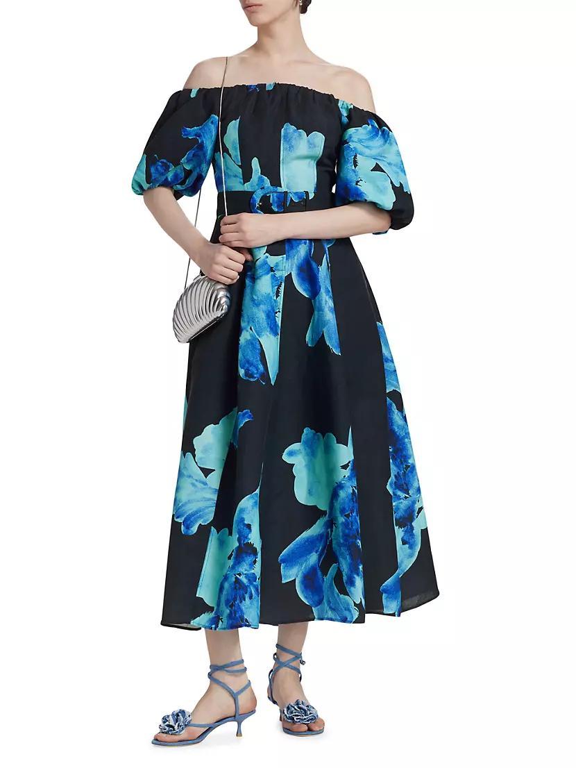 Santha Floral Off-the-Shoulder Midi-Dress Product Image