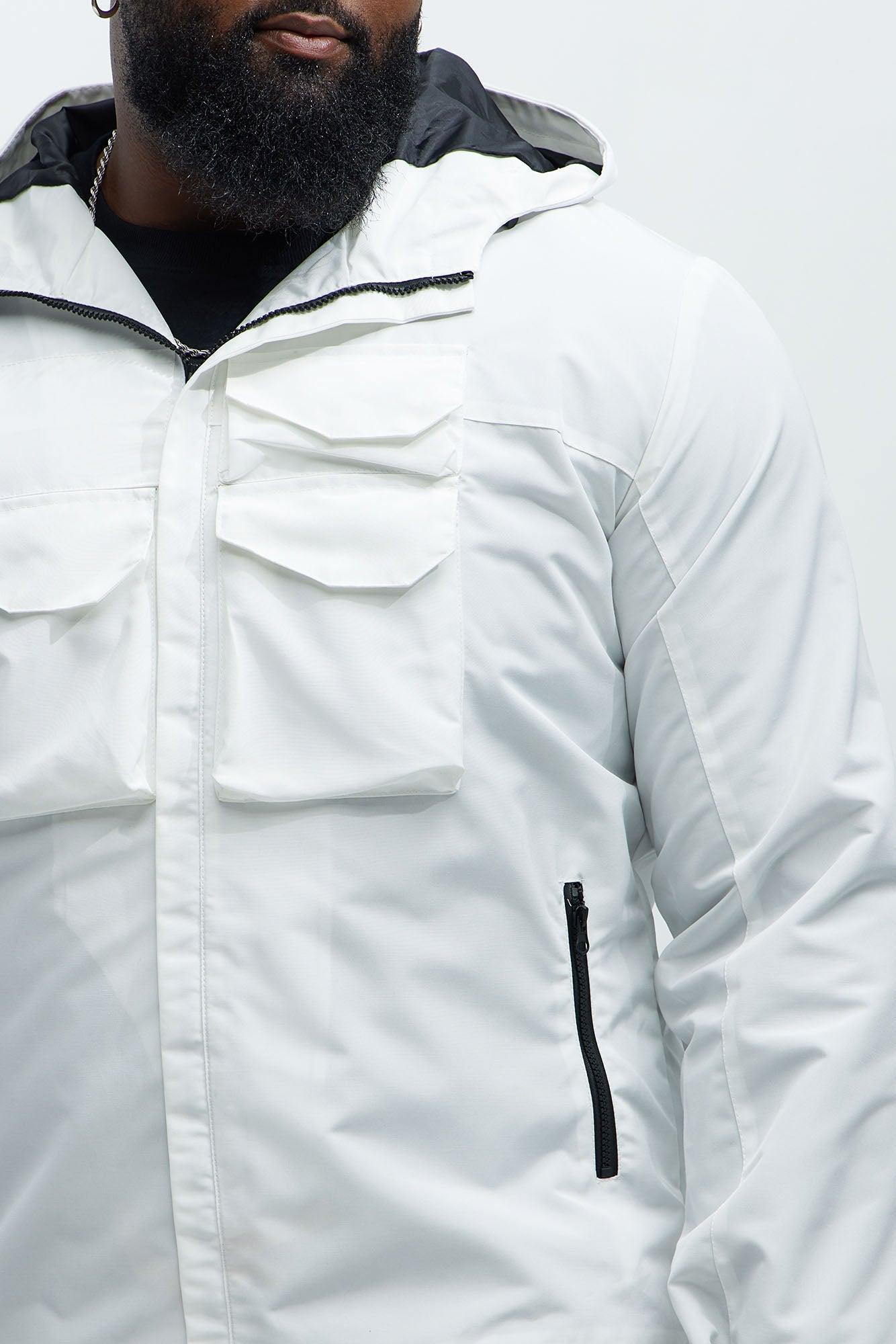 Centered 4 Pocket Anorak Jacket - White Product Image