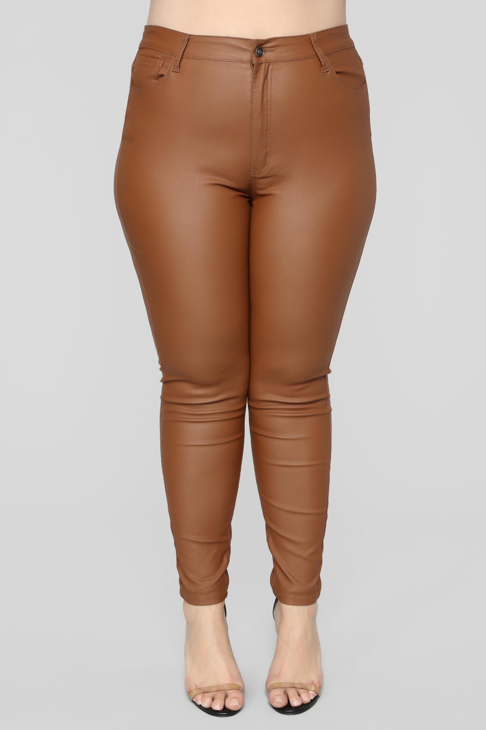 Double Dare Faux Leather Pants - Camel Product Image