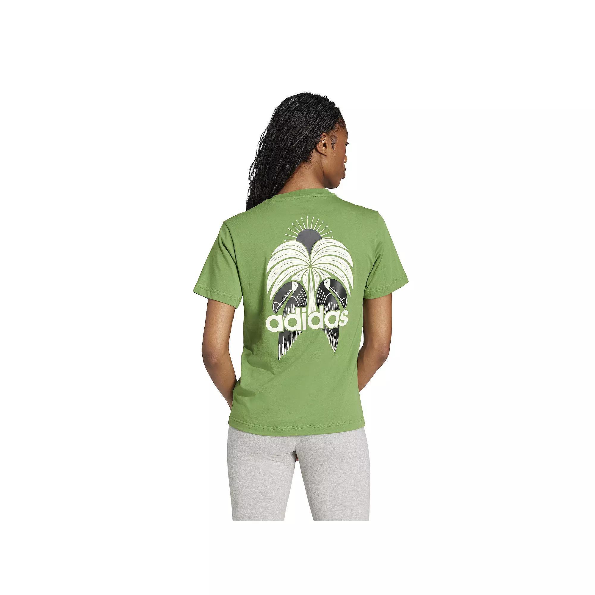 Women's adidas X Farm Graphic Training Tee, Size: Large, Crew Green Product Image