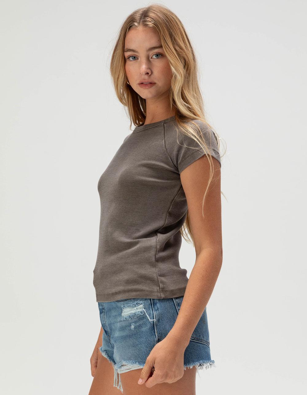 JJXX Friend Stretch Wash Womens Knit Tee - OFF-BLACK Product Image