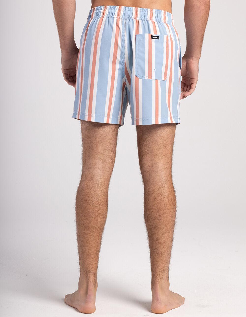 RSQ Vintage Stripe Mens 5" Swim Shorts Product Image