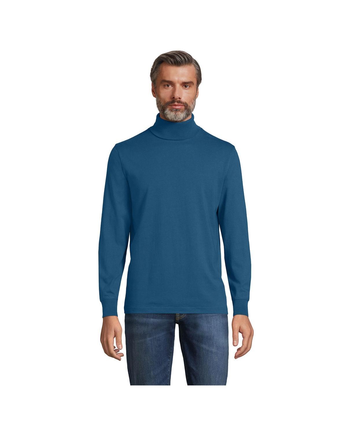 Men's Lands' End Super-T Turtleneck, Size: Large, Dark Grey Heather Product Image