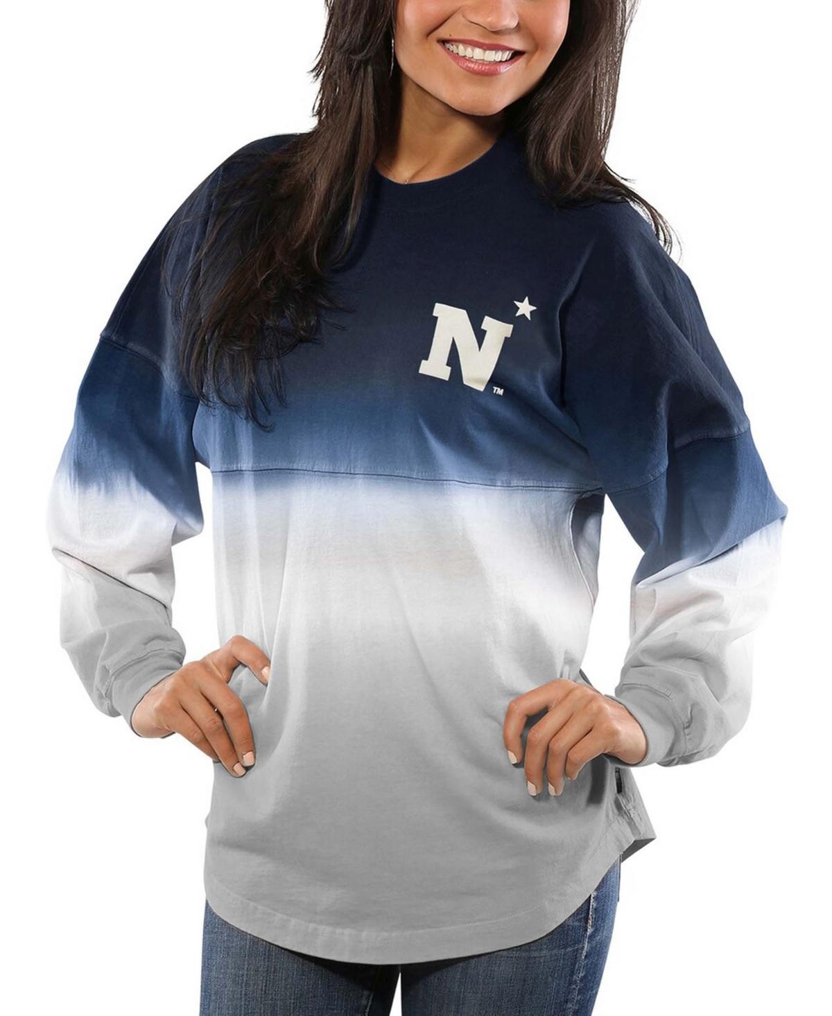 Womens Midshipmen Ombre Long Sleeve Dip-Dyed Spirit Jersey Blue Product Image