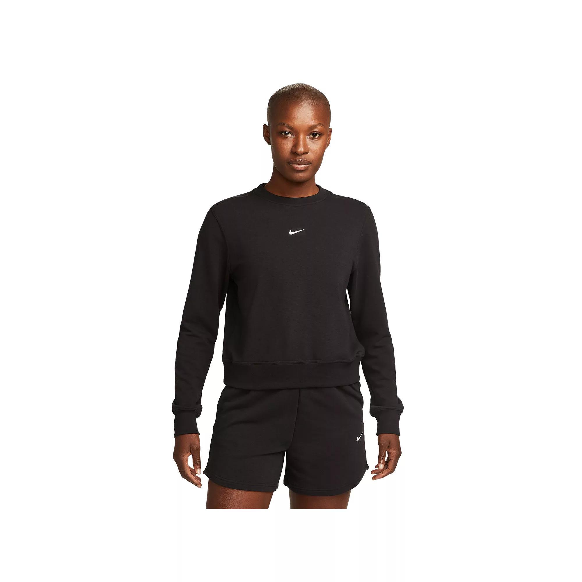 Nike Womens Dri-FIT One Crew-Neck French Terry Sweatshirt | FB5125-010 Product Image