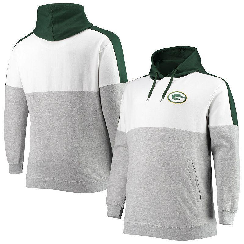 Mens /Heathered Gray Bay Packers Big & Tall Team Logo Pullover Hoodie Product Image