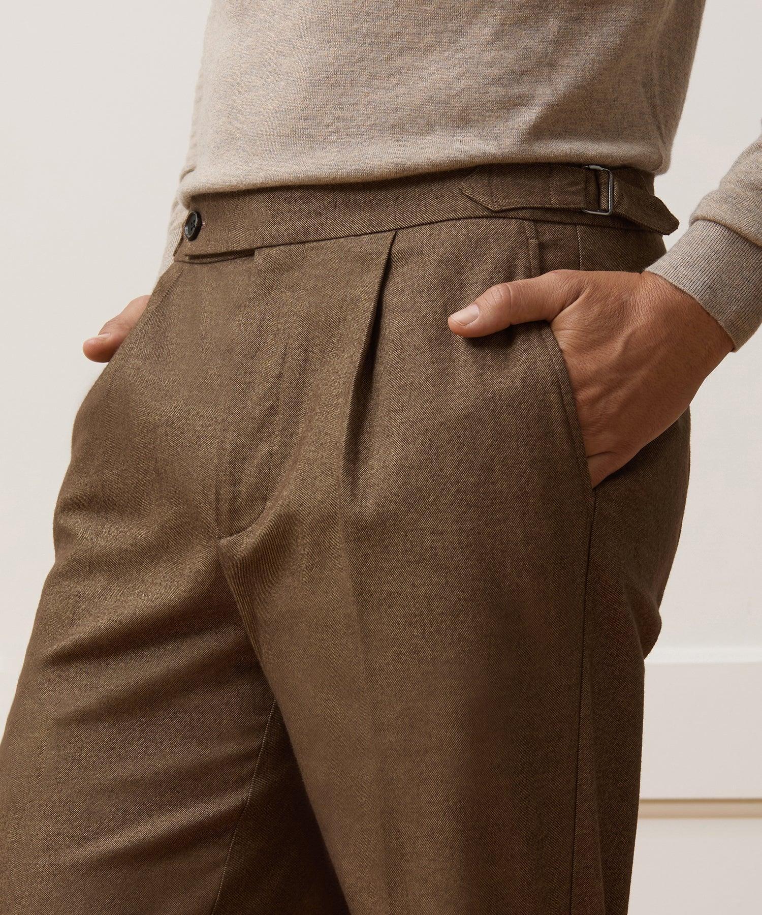 Italian Heathered Cotton Side Tab Trouser Product Image