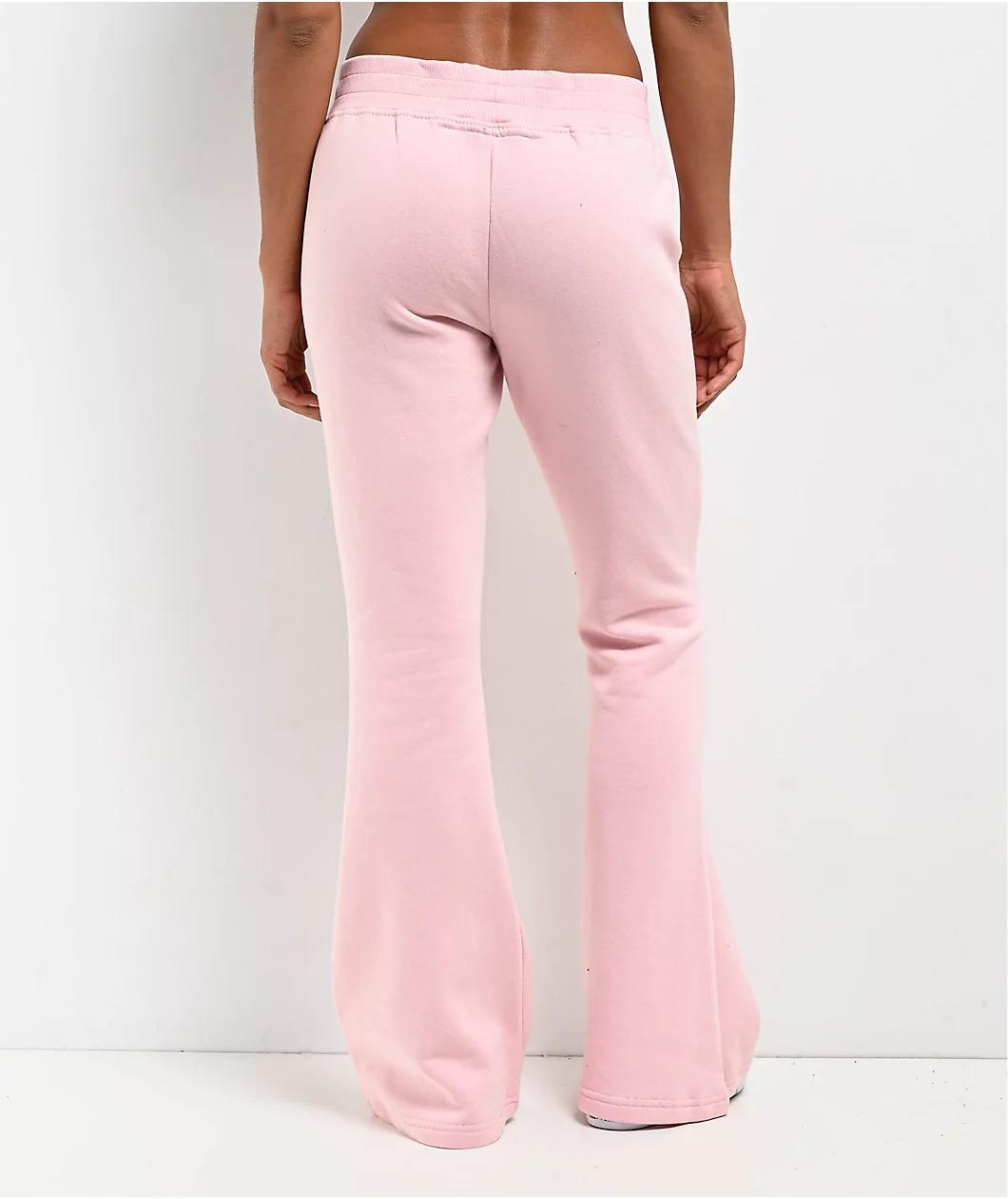 True Religion Big T Pink Low Rise Flare Jogger Sweatpants Product Image