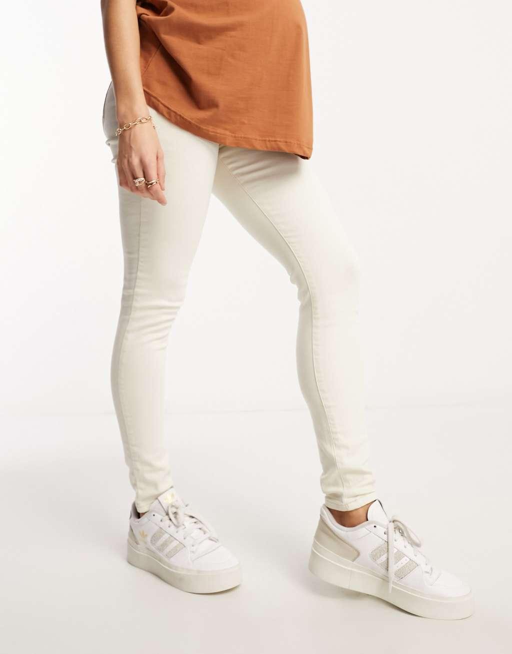 ASOS DESIGN Maternity ultimate skinny jean in off white Product Image